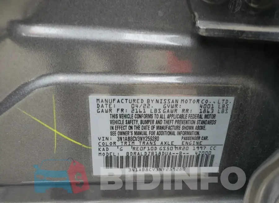 3N1AB8CV3NY259280 Photo# 12