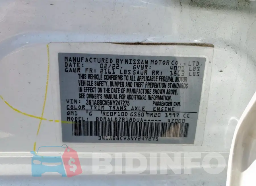 3N1AB8CV5NY247275 Photo# 12