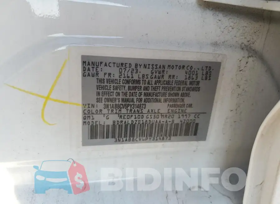 3N1AB8CV6PY314873 Photo# 12