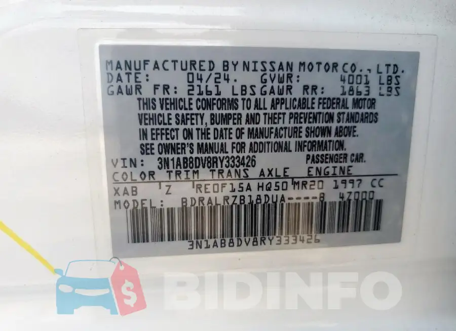 3N1AB8DV8RY333426 Photo# 12