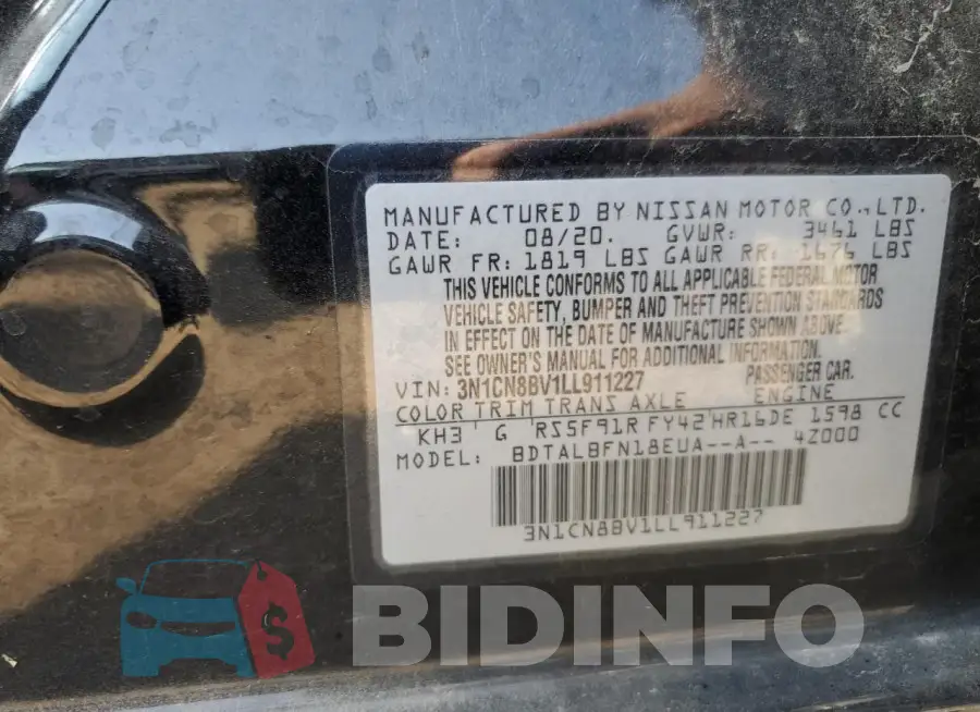 3N1CN8BV1LL911227 Photo# 13