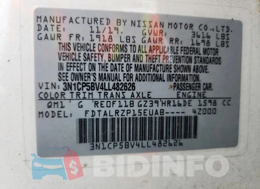 3N1CP5BV4LL482626 Photo# 13
