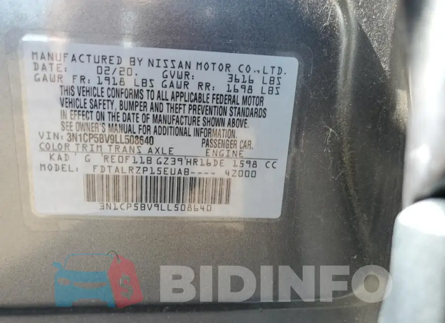 3N1CP5BV9LL508640 Photo# 13