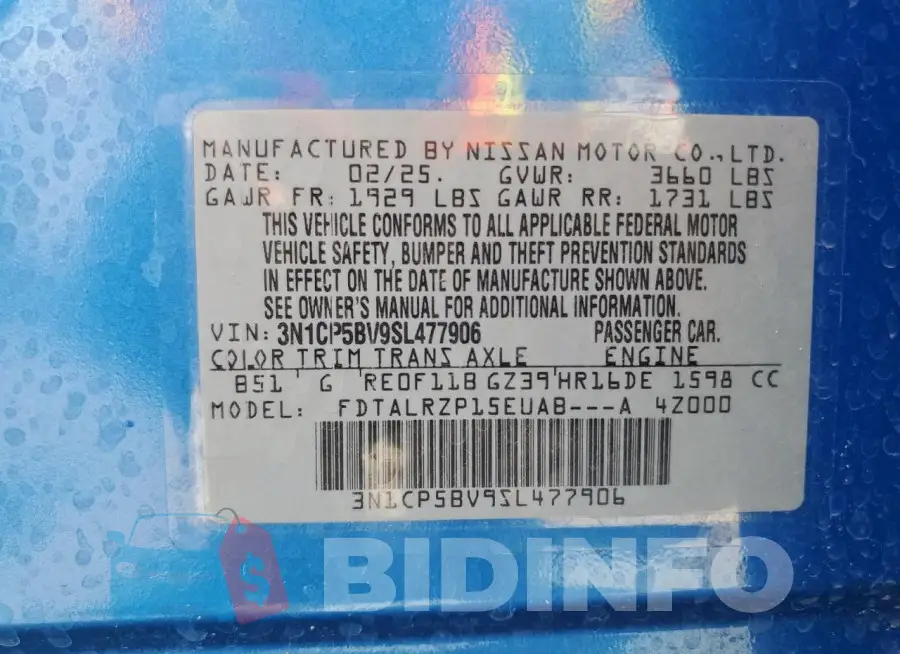 3N1CP5BV9SL477906 Photo# 13