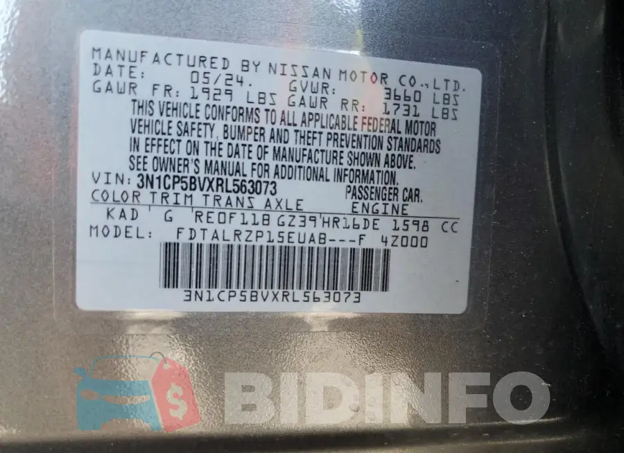 3N1CP5BVXRL563073 Photo# 14
