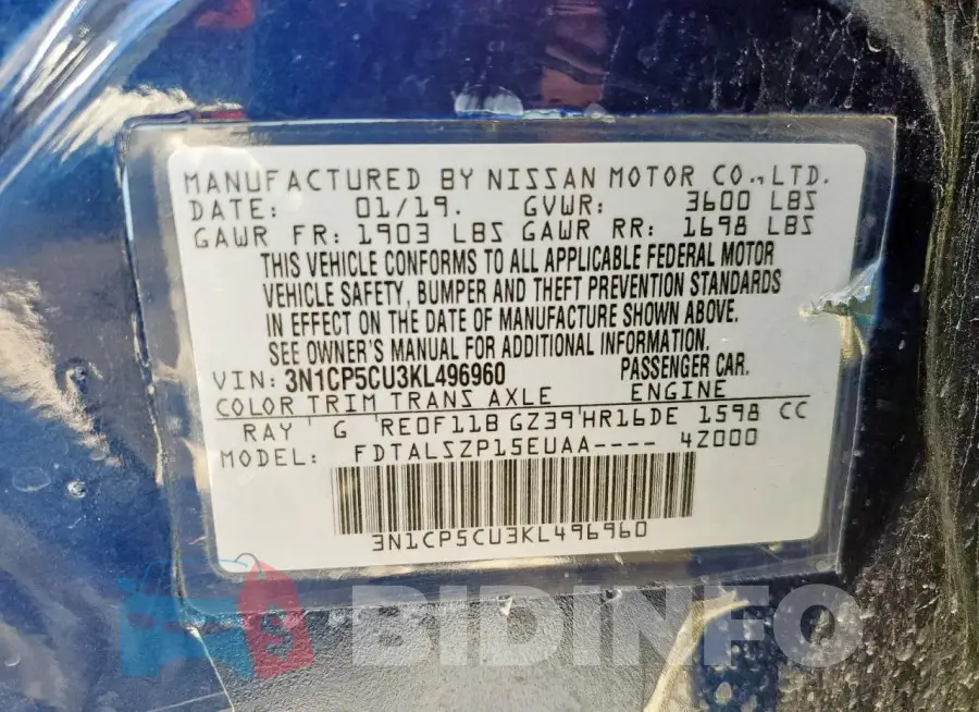 3N1CP5CU3KL496960 Photo# 13