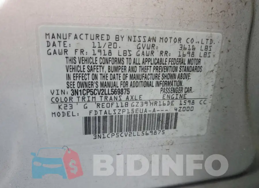 3N1CP5CV2LL569875 Photo# 13
