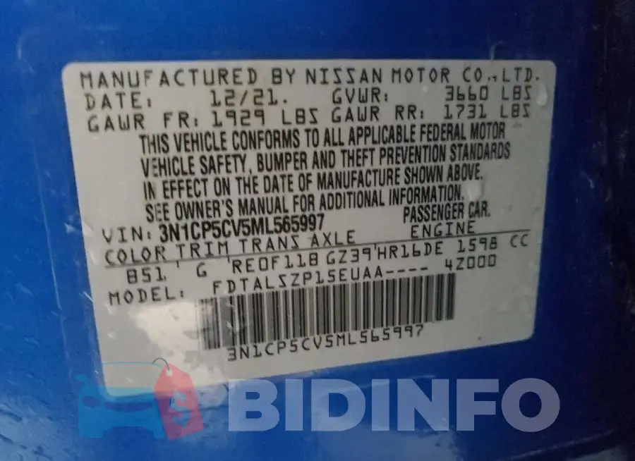 3N1CP5CV5ML565997 Photo# 14