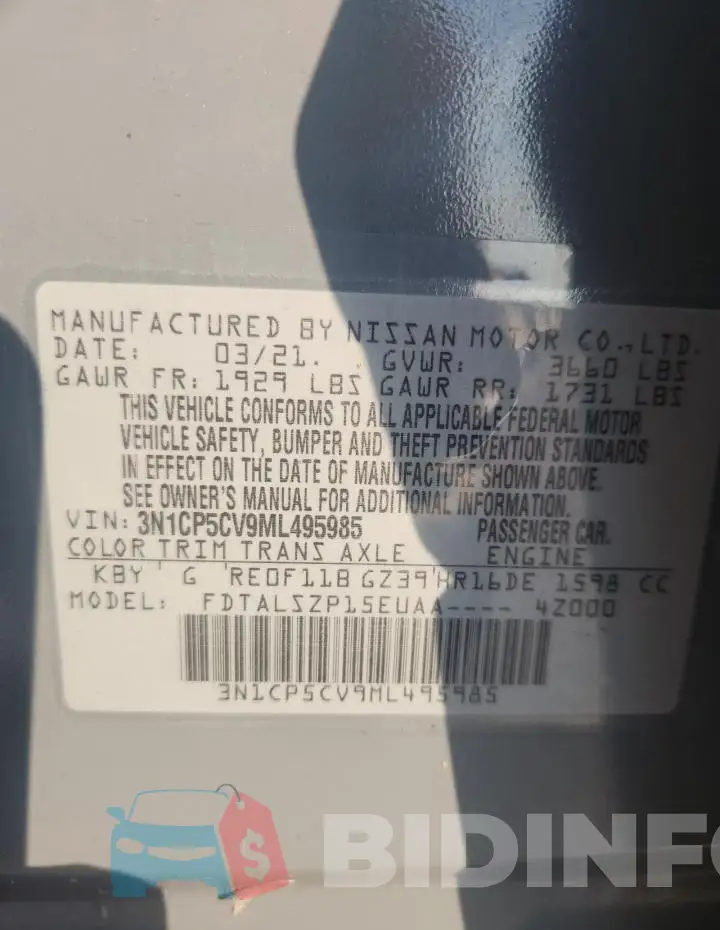 3N1CP5CV9ML495985 Photo# 13