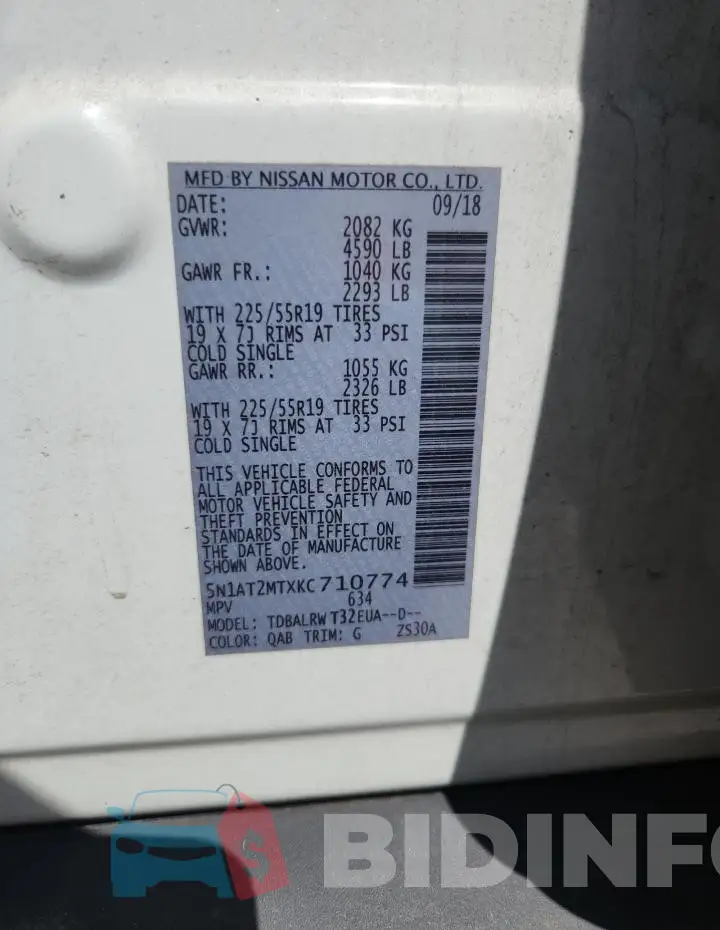 5N1AT2MTXKC710774 Photo# 13