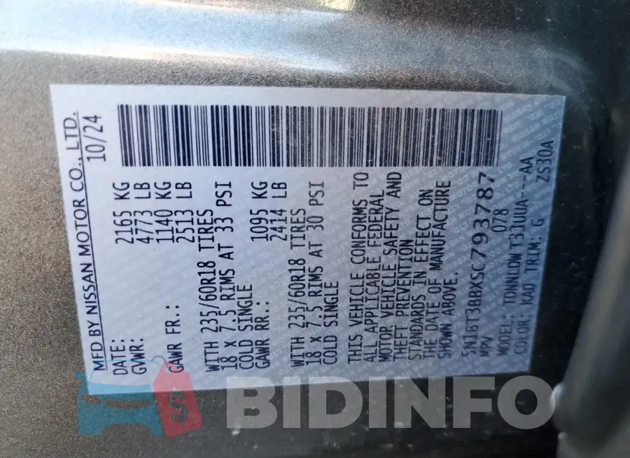 5N1BT3BBXSC793787 Photo# 14