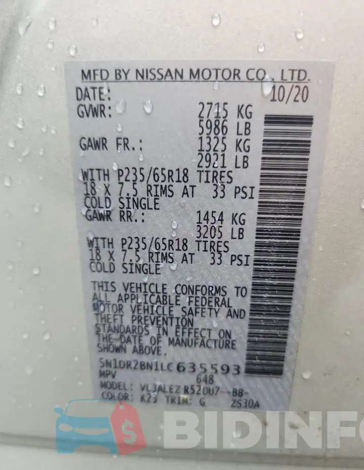 5N1DR2BN1LC635593 Photo# 14