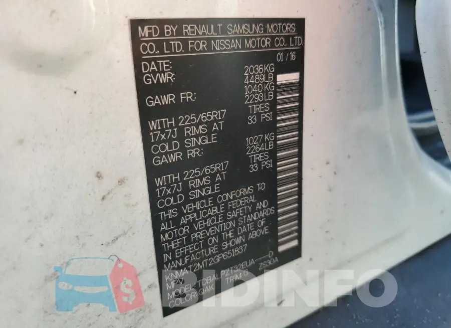 KNMAT2MT2GP651837 Photo# 13