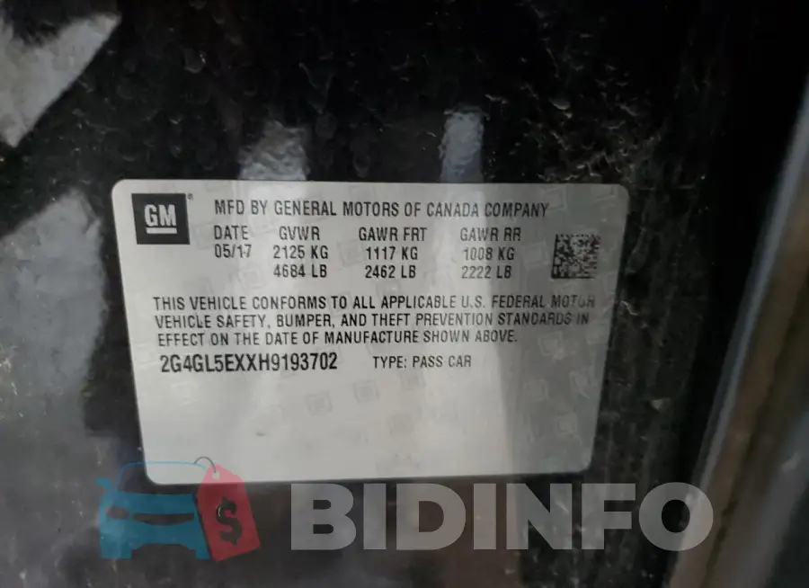 2G4GL5EXXH9193702 Photo# 12