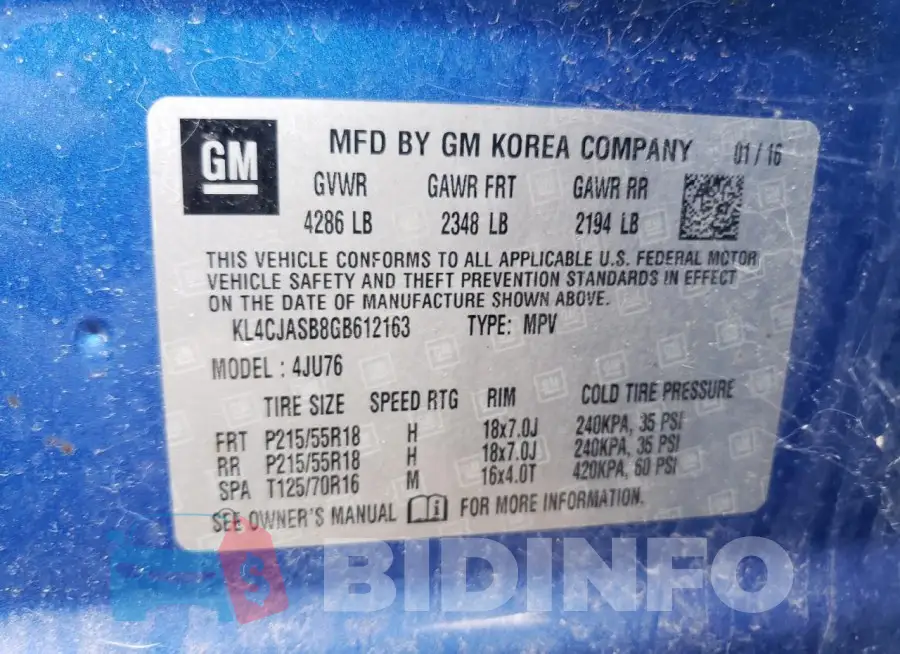 KL4CJASB8GB612163 Photo# 12