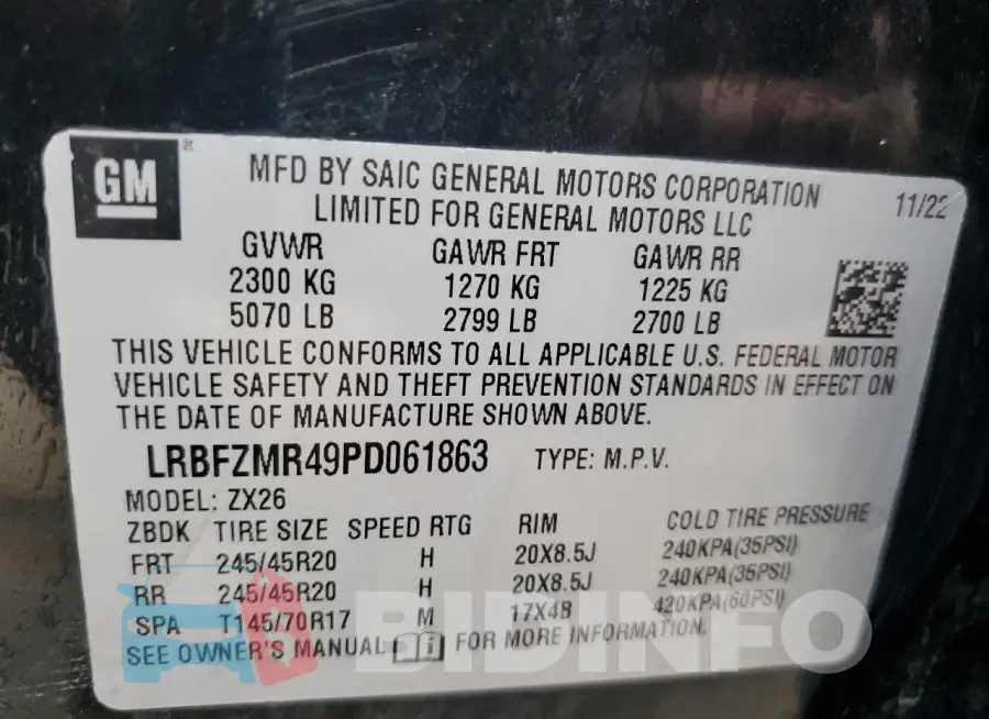 LRBFZMR49PD061863 Photo# 13