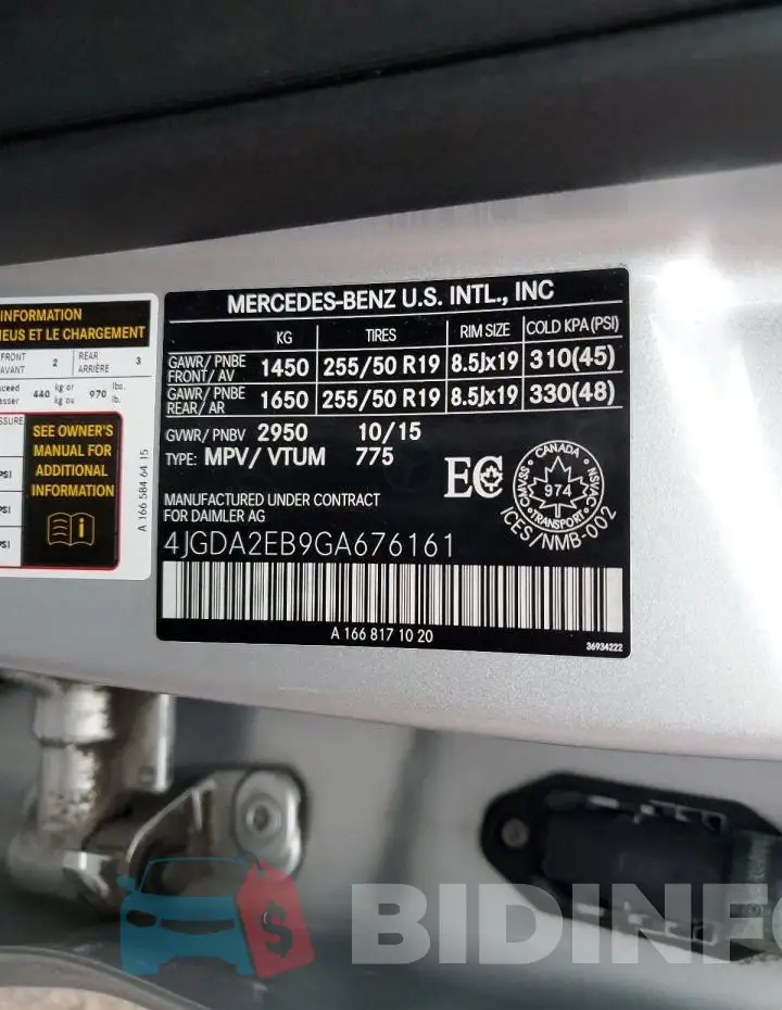 4JGDA2EB9GA676161 Photo# 14