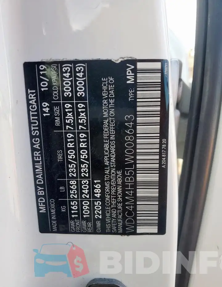 WDC4M4HB5LW008643 Photo# 13