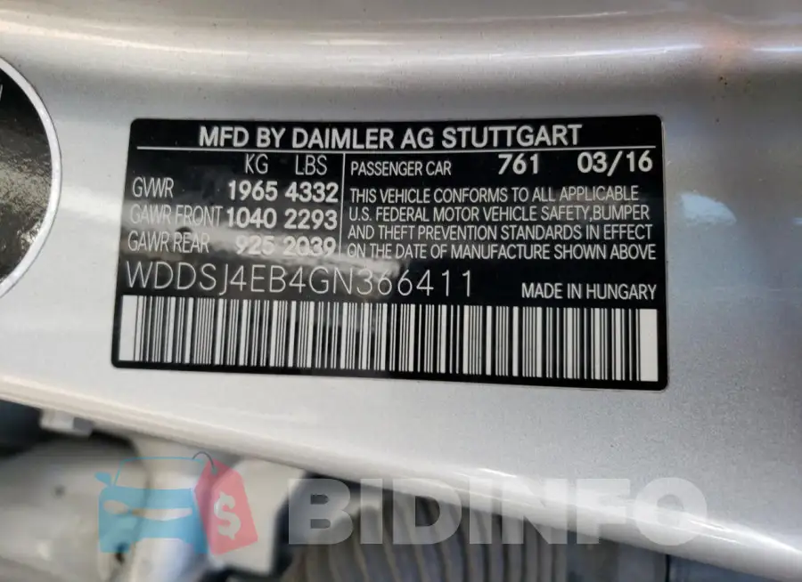 WDDSJ4EB4GN366411 Photo# 12