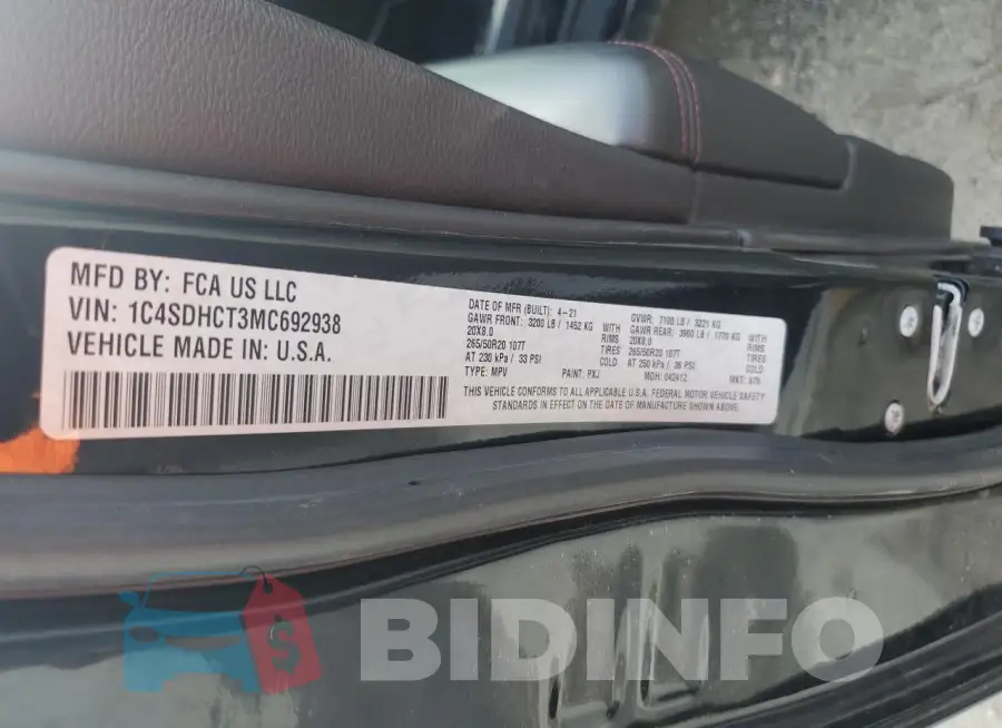 1C4SDHCT3MC692938 Photo# 13