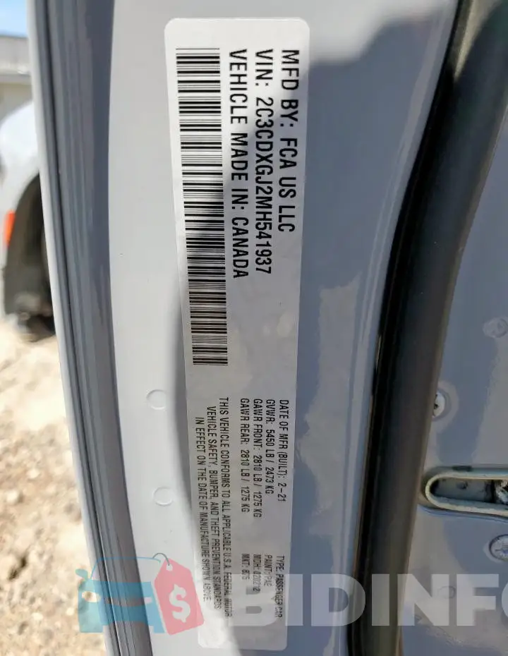2C3CDXGJ2MH541937 Photo# 12