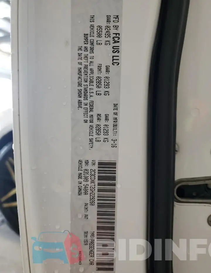 2C3CDXKT2GH229260 Photo# 12