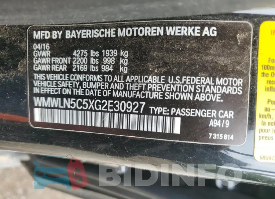 WMWLN5C5XG2E30927 Photo# 12