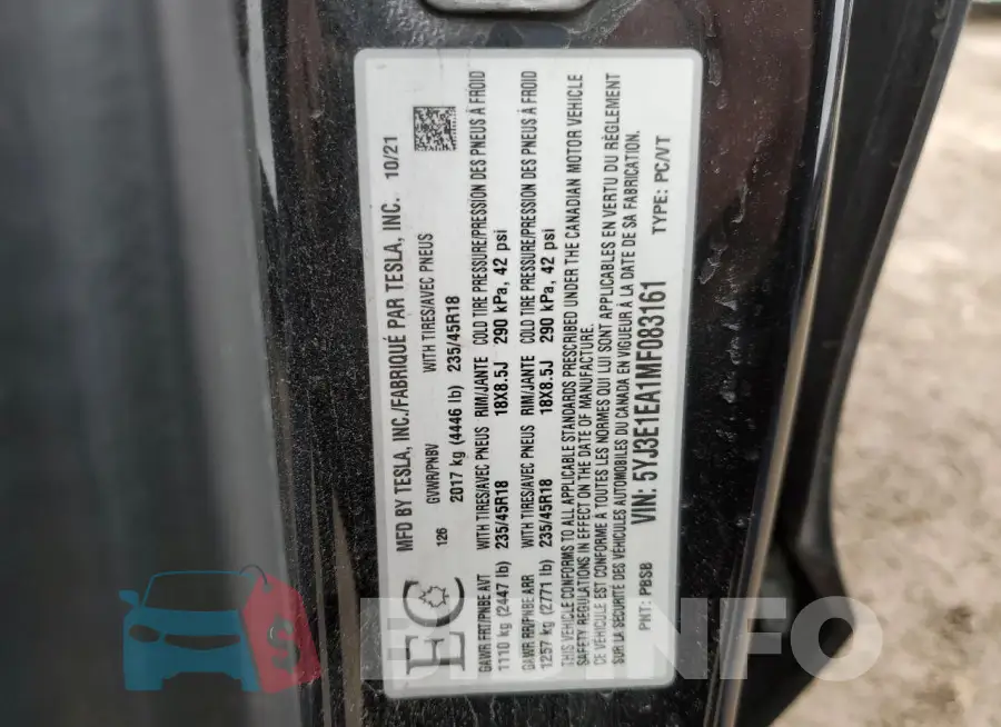 5YJ3E1EA1MF083161 Photo# 13
