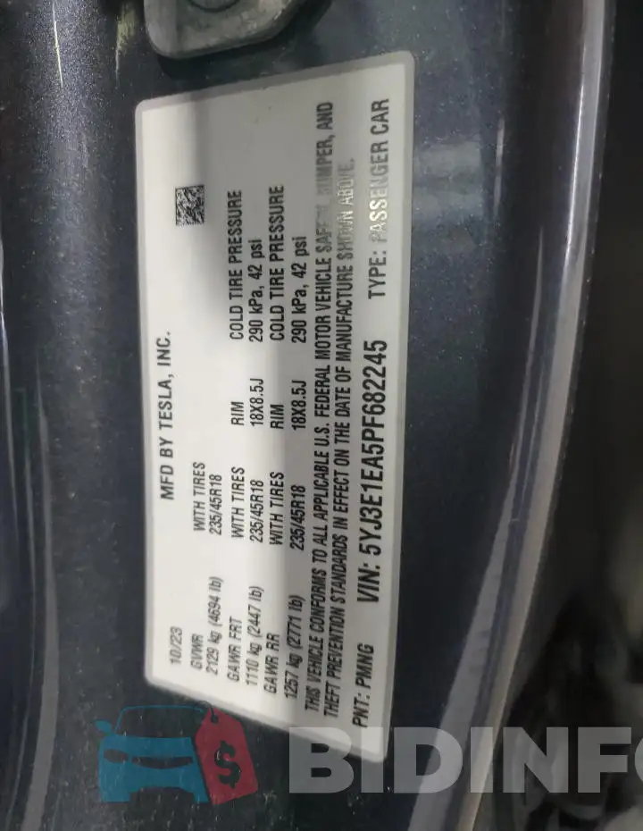5YJ3E1EA5PF682245 Photo# 13