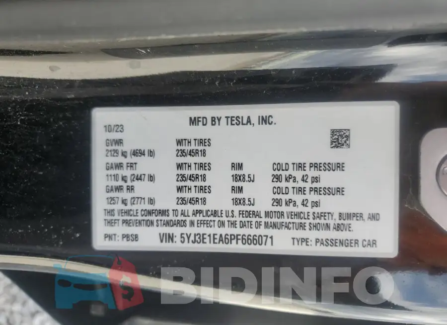 5YJ3E1EA6PF666071 Photo# 13