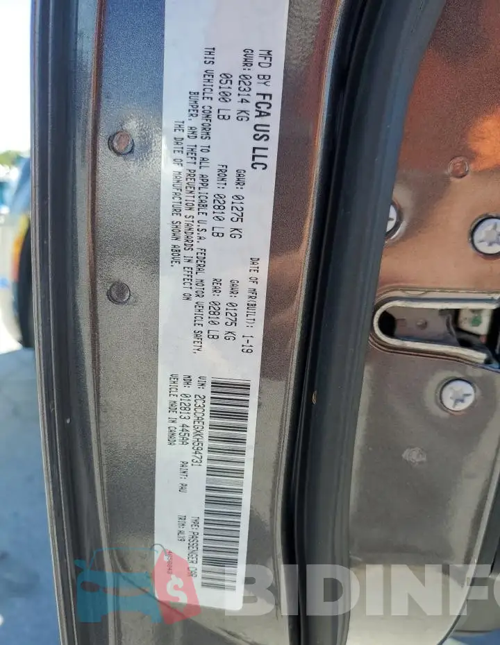 2C3CCAEGXKH594731 Photo# 12