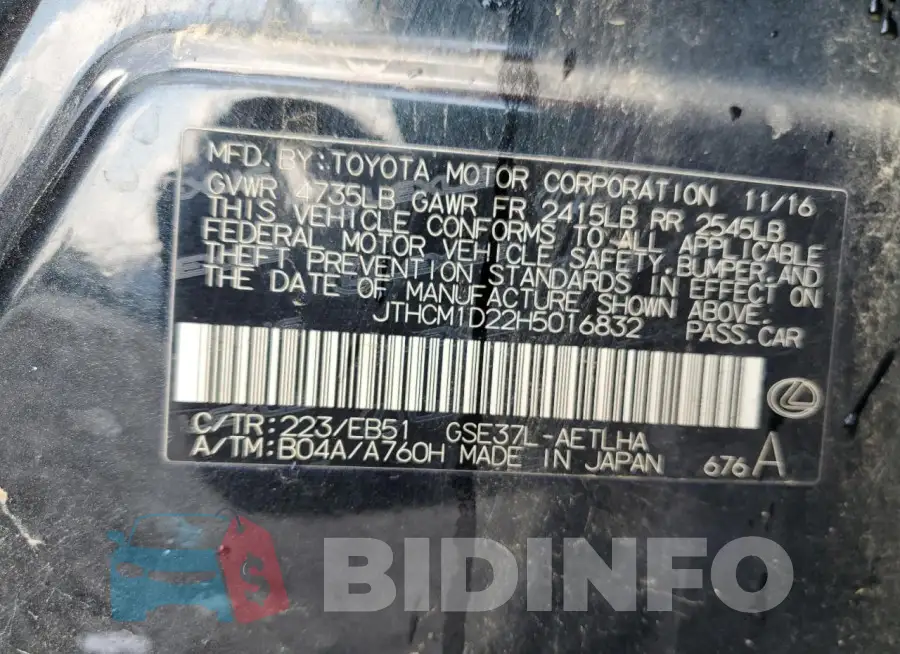 JTHCM1D22H5016832 Photo# 13