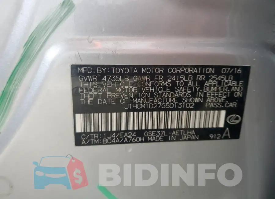 JTHCM1D27G5013102 Photo# 12