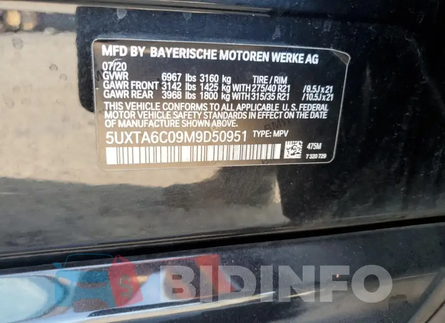 5UXTA6C09M9D50951 Photo# 13