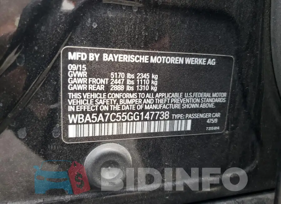 WBA5A7C55GG147738 Photo# 12