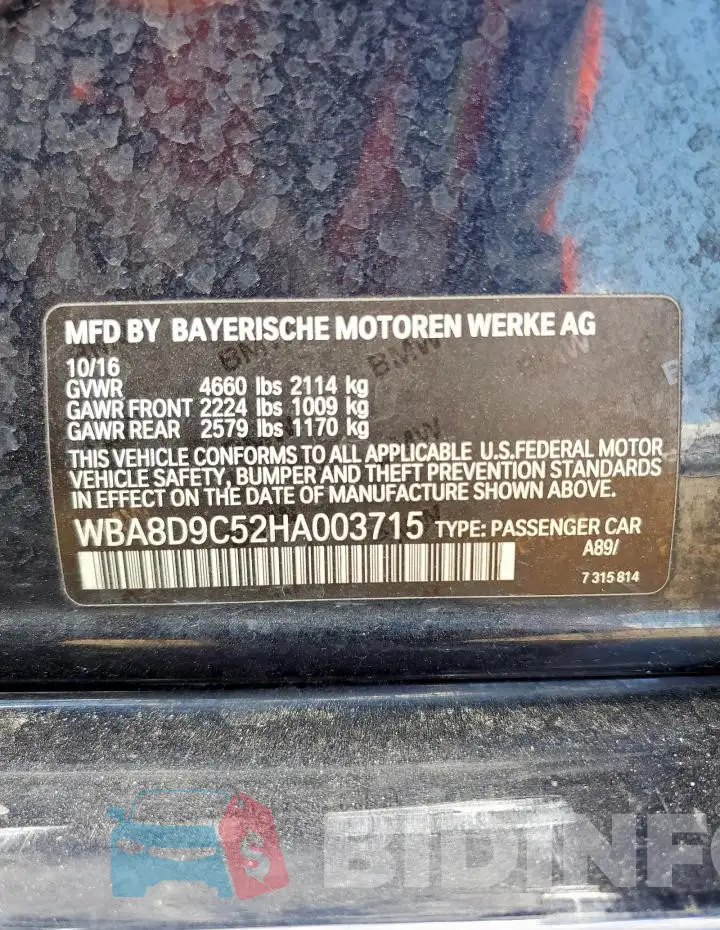 WBA8D9C52HA003715 Photo# 12