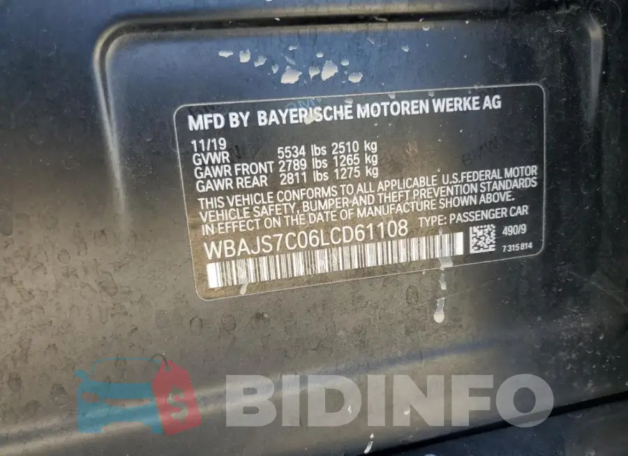WBAJS7C06LCD61108 Photo# 12