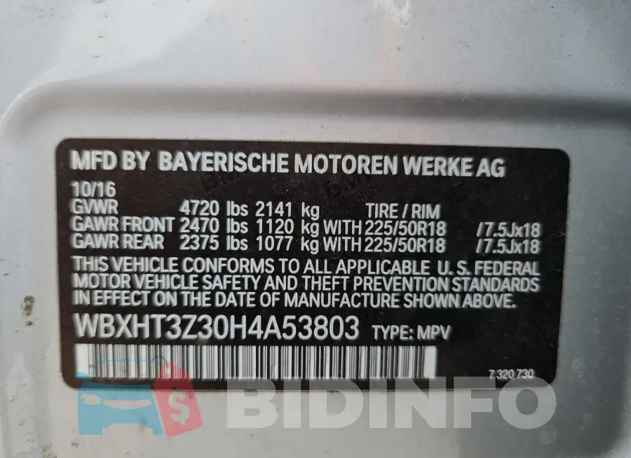 WBXHT3Z30H4A53803 Photo# 13