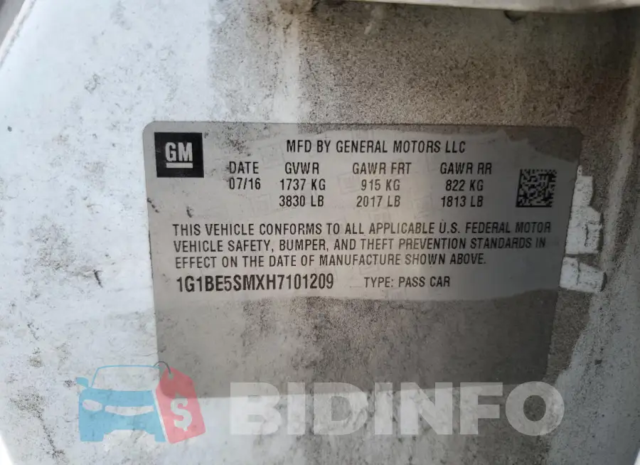 1G1BE5SMXH7101209 Photo# 12