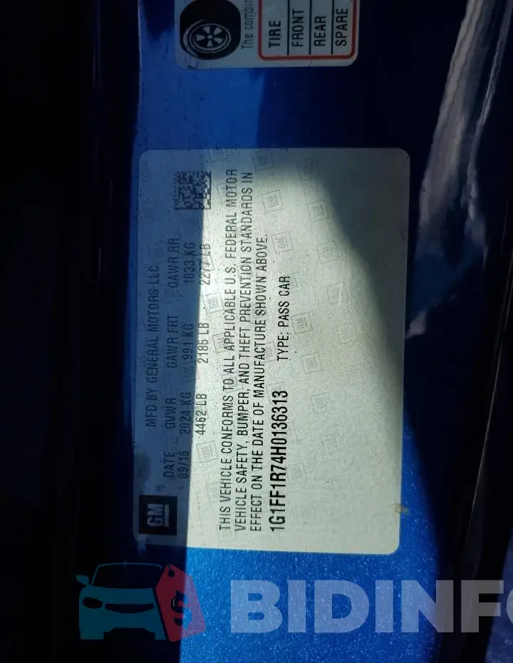 1G1FF1R74H0136313 Photo# 12