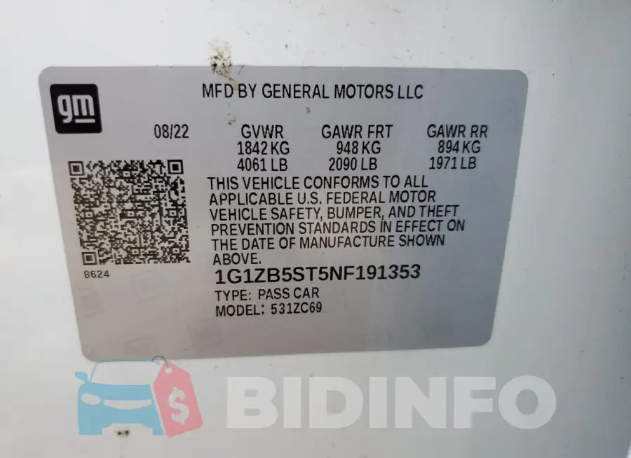 1G1ZB5ST5NF191353 Photo# 12