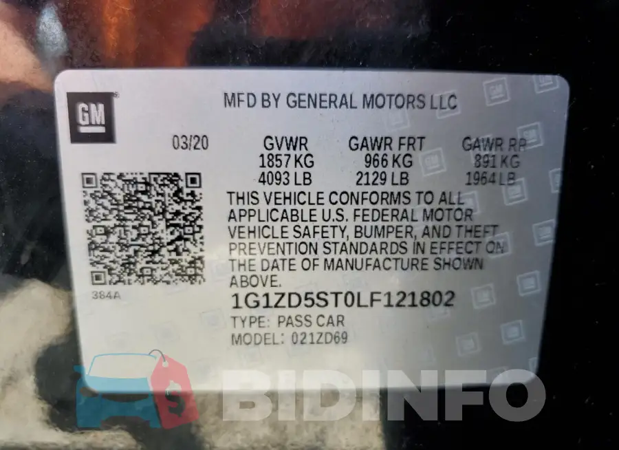 1G1ZD5ST0LF121802 Photo# 12