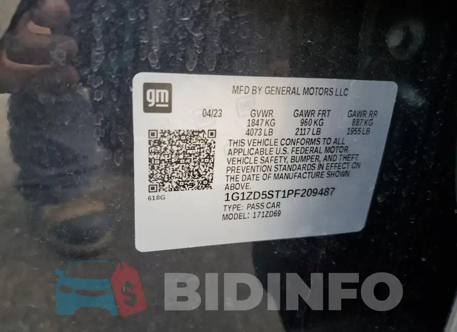 1G1ZD5ST1PF209487 Photo# 13