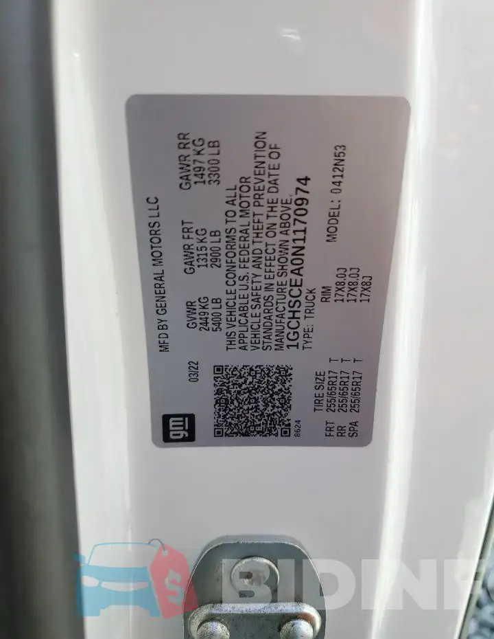1GCHSCEA0N1170974 Photo# 12