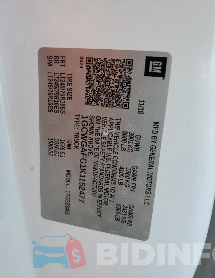1GCWGAFG1K1152477 Photo# 13