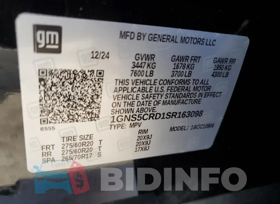 1GNS5CRD1SR163098 Photo# 13