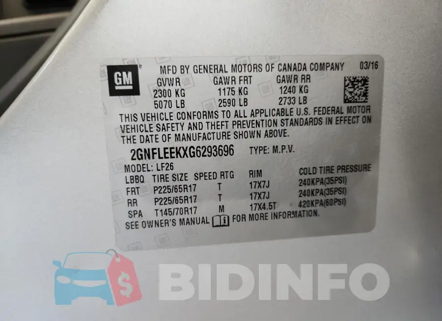 2GNFLEEKXG6293696 Photo# 13