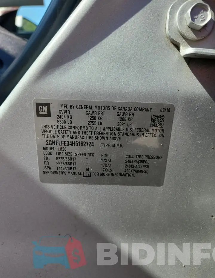 2GNFLFE34H6182724 Photo# 13
