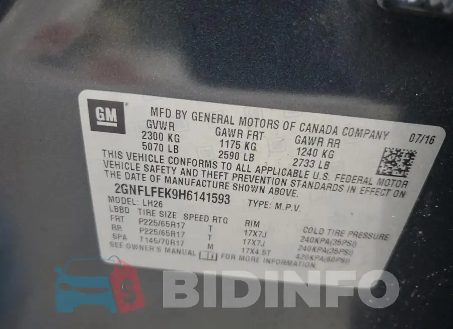 2GNFLFEK9H6141593 Photo# 13