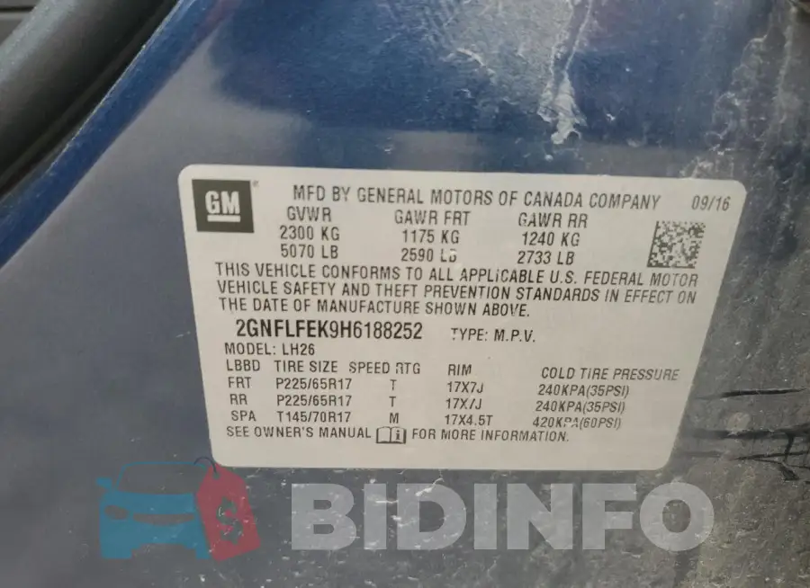 2GNFLFEK9H6188252 Photo# 12